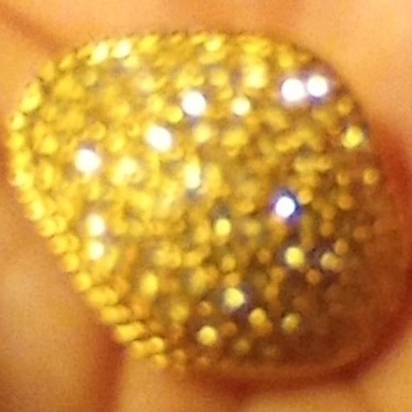 Beautiful gold tone clip-on earrings covered in crystals. By premier USA - Picture 7 of 7